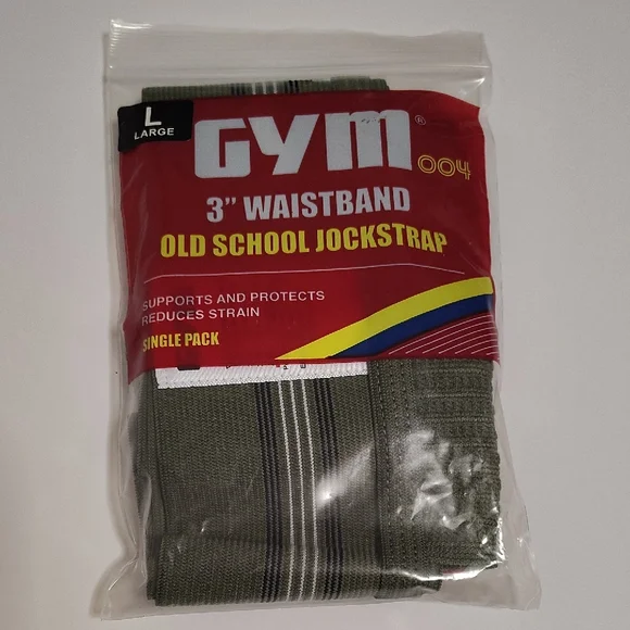 GYM 3" Waistband Jockstrap Olive Green Color 1 Pack Size L - Picture 1 of 7